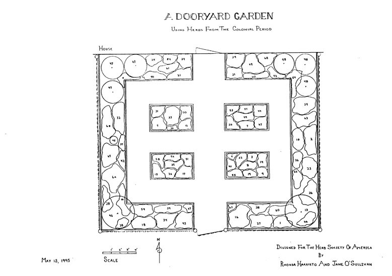 dooryard garden drawn plan